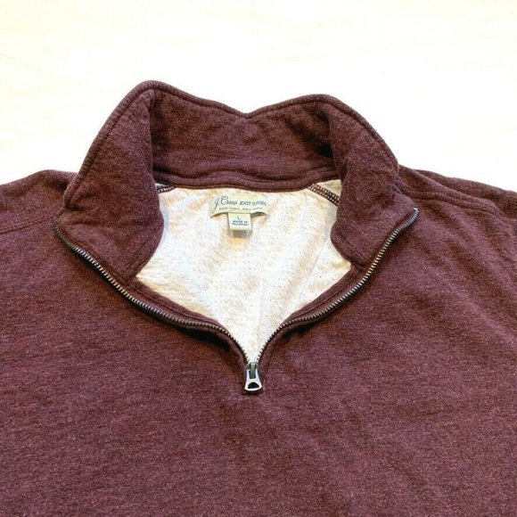 J. Crew Knit Goods Lined Jersey Sweater Pullover 1/4 Zip Cotton Mock Neck L EUC - Picture 5 of 12